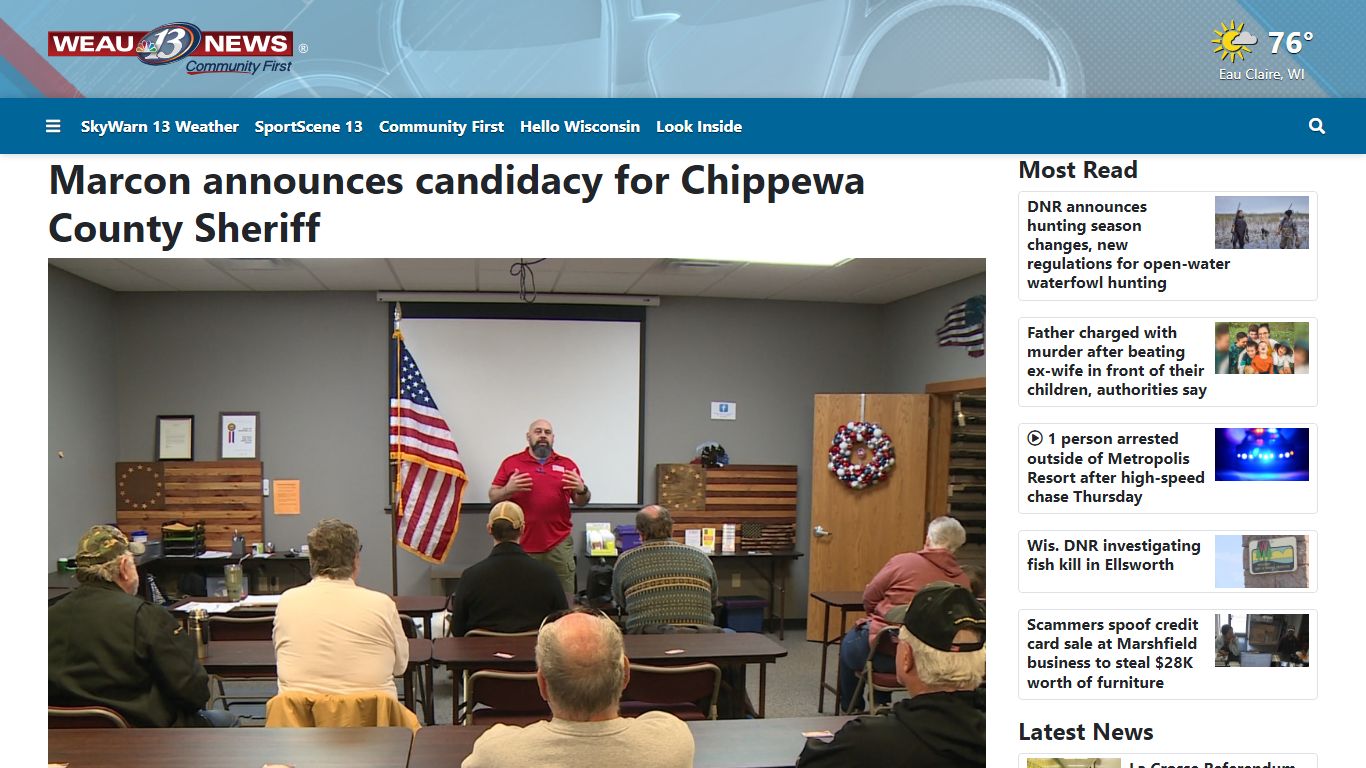 Marcon announces candidacy for Chippewa County Sheriff - WEAU